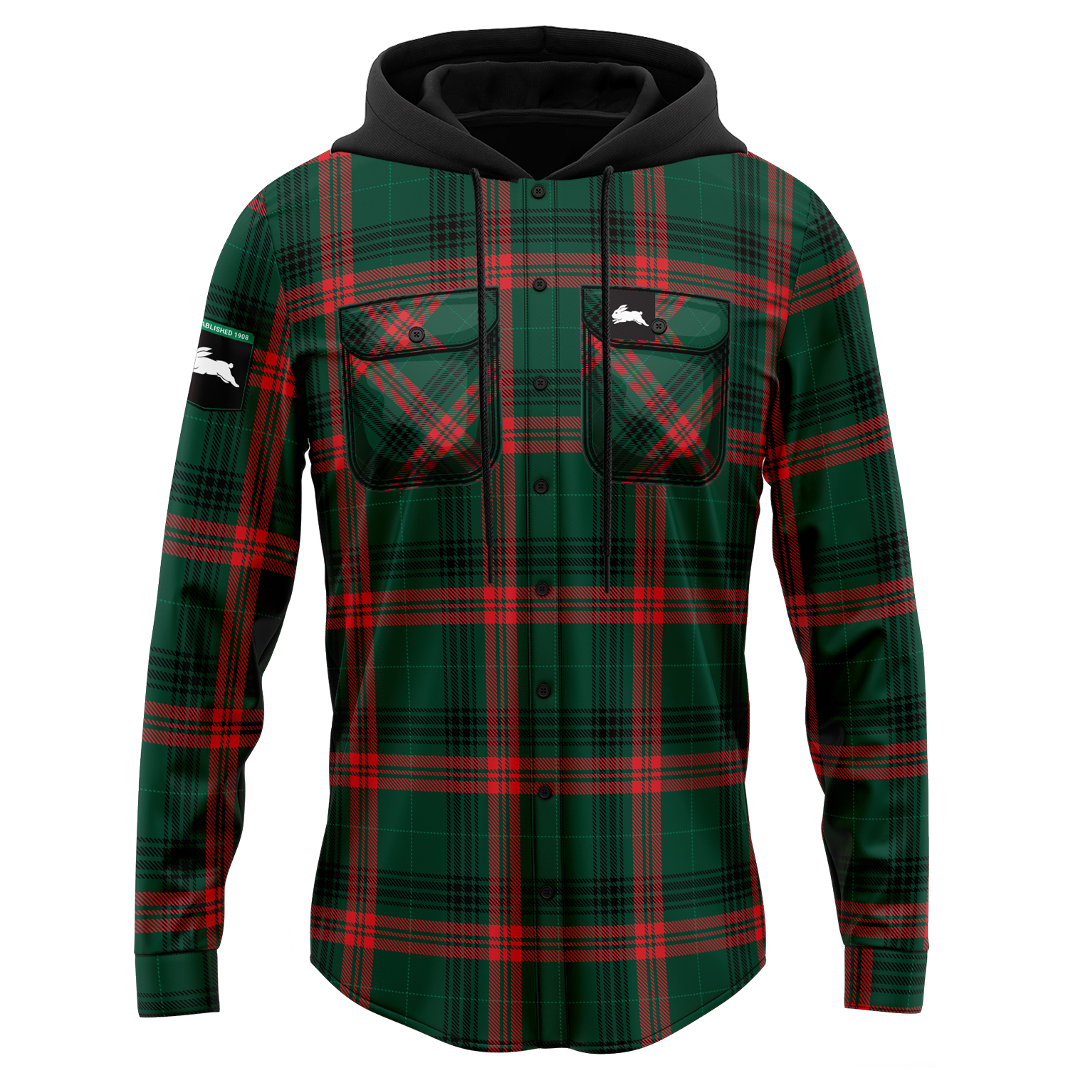 South Sydney Rabbitohs Hooded Flannel Shirt - View 4