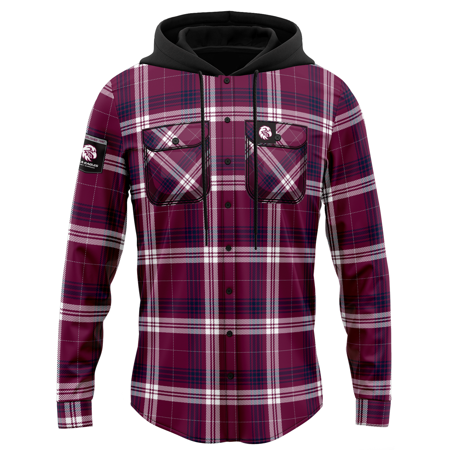 Manly Warringah Sea Eagles Hooded Flannel Shirt - View 4
