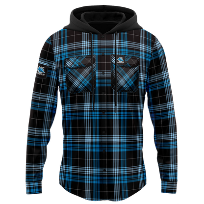 Cronulla-Sutherland Sharks Hooded Flannel Shirt - View 4