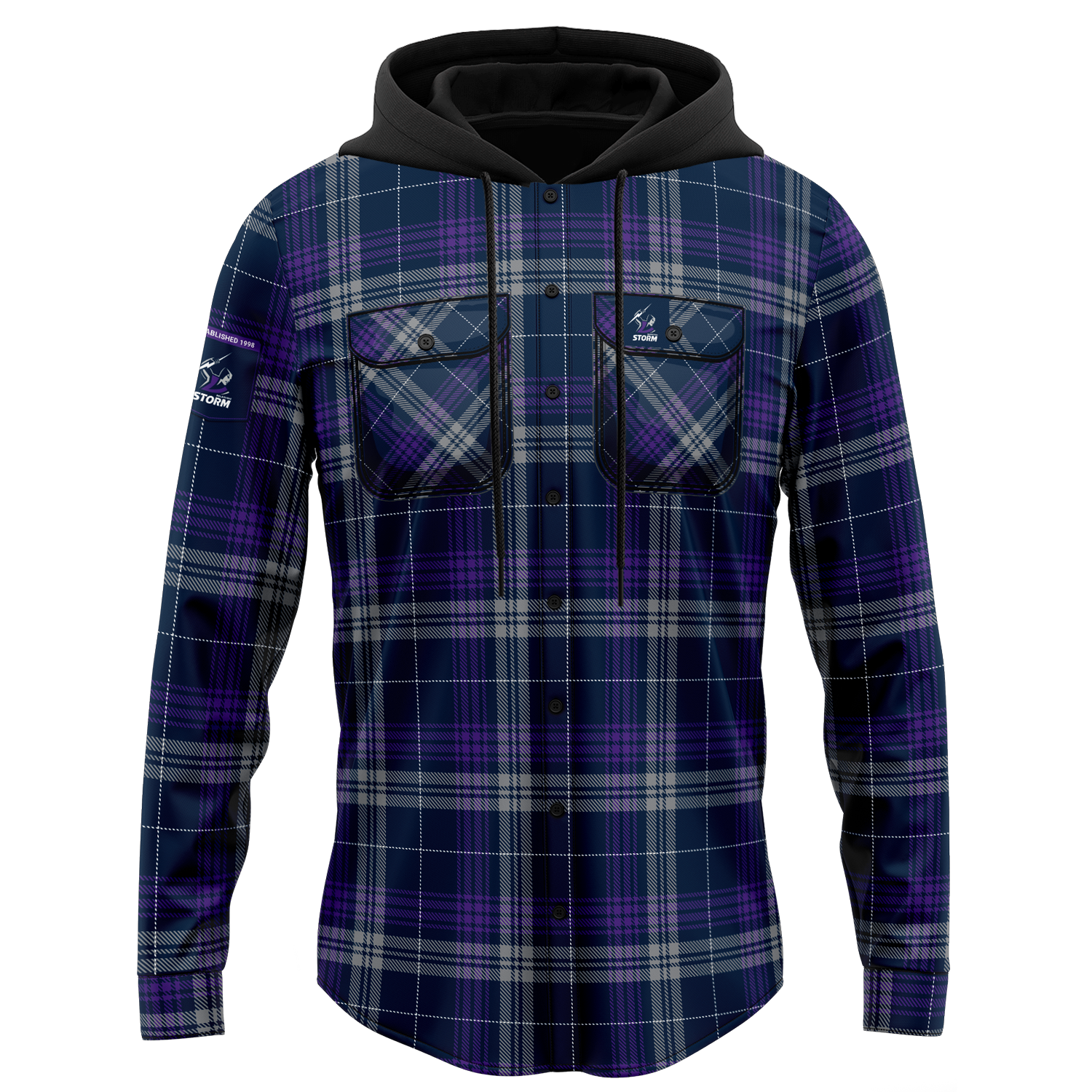 Melbourne Storm Hooded Flannel Shirt - View 4