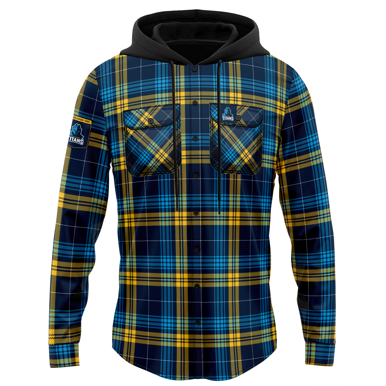 Gold Coast Titans Hooded Flannel Shirt - View 4