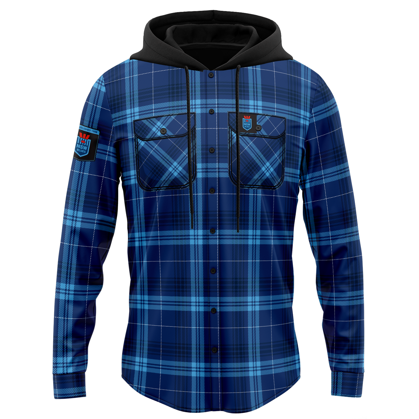 NSW Blues Hooded Flannel