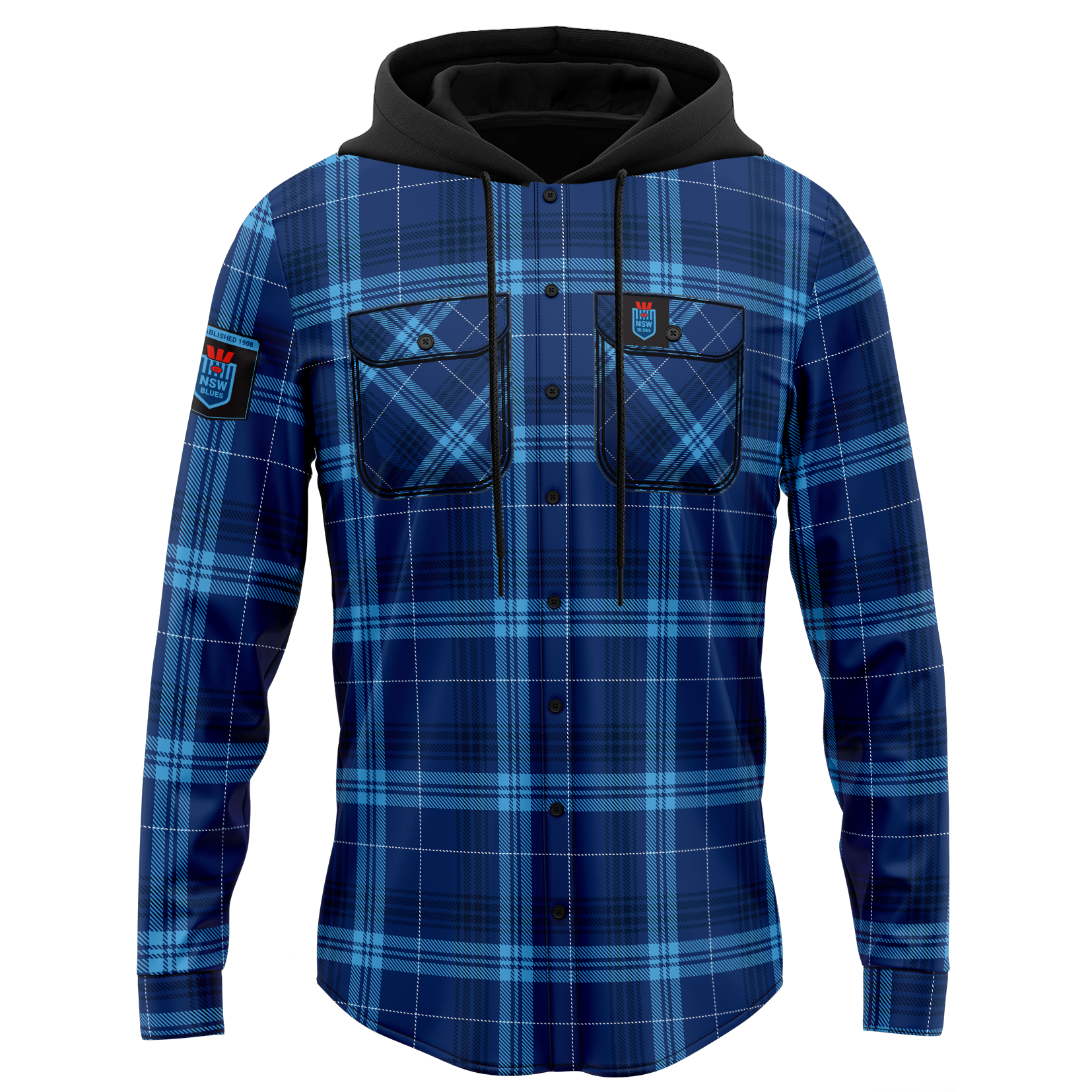 NSW Blues Hooded Flannel - View 1
