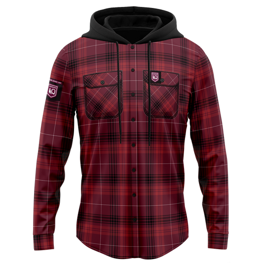 QLD Maroons Hooded Flannel Shirt - View 1