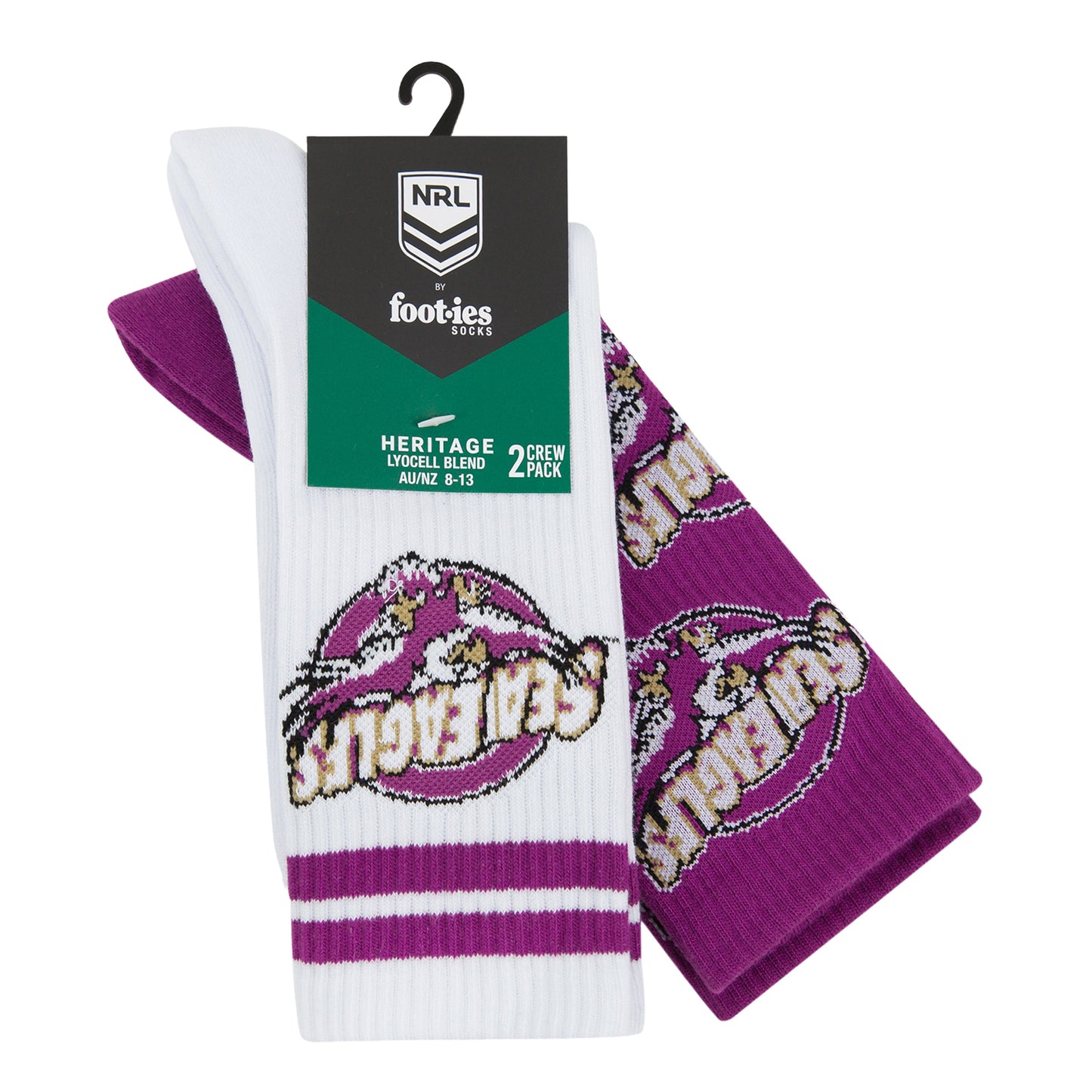 Manly Warringah Sea Eagles Retro Sneaker Sock 2 Pack