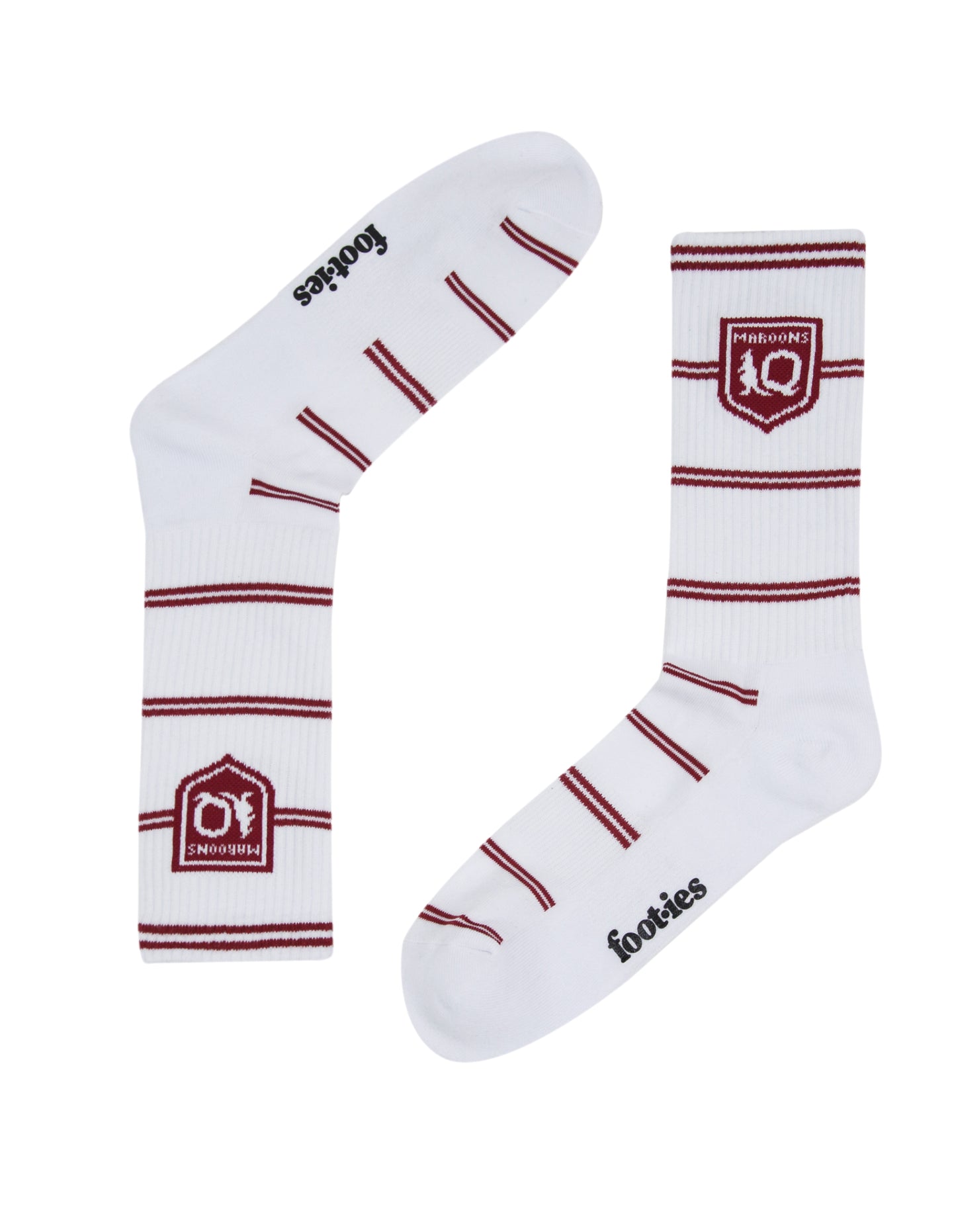 QLD Maroons Stripe Sneaker Socks 2 Pack