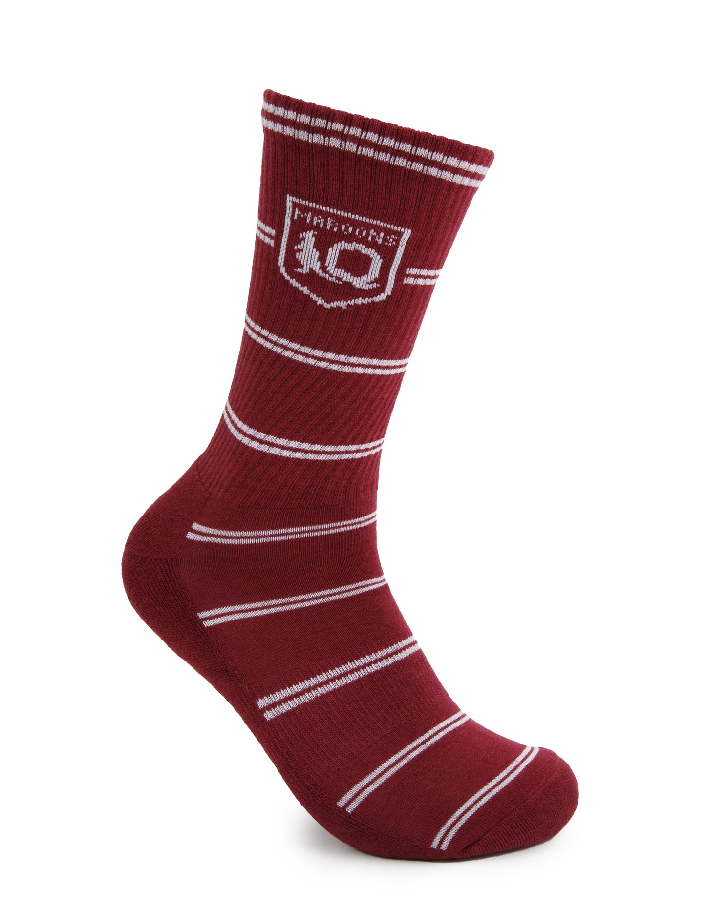 QLD Maroons Stripe Sneaker Socks 2 Pack