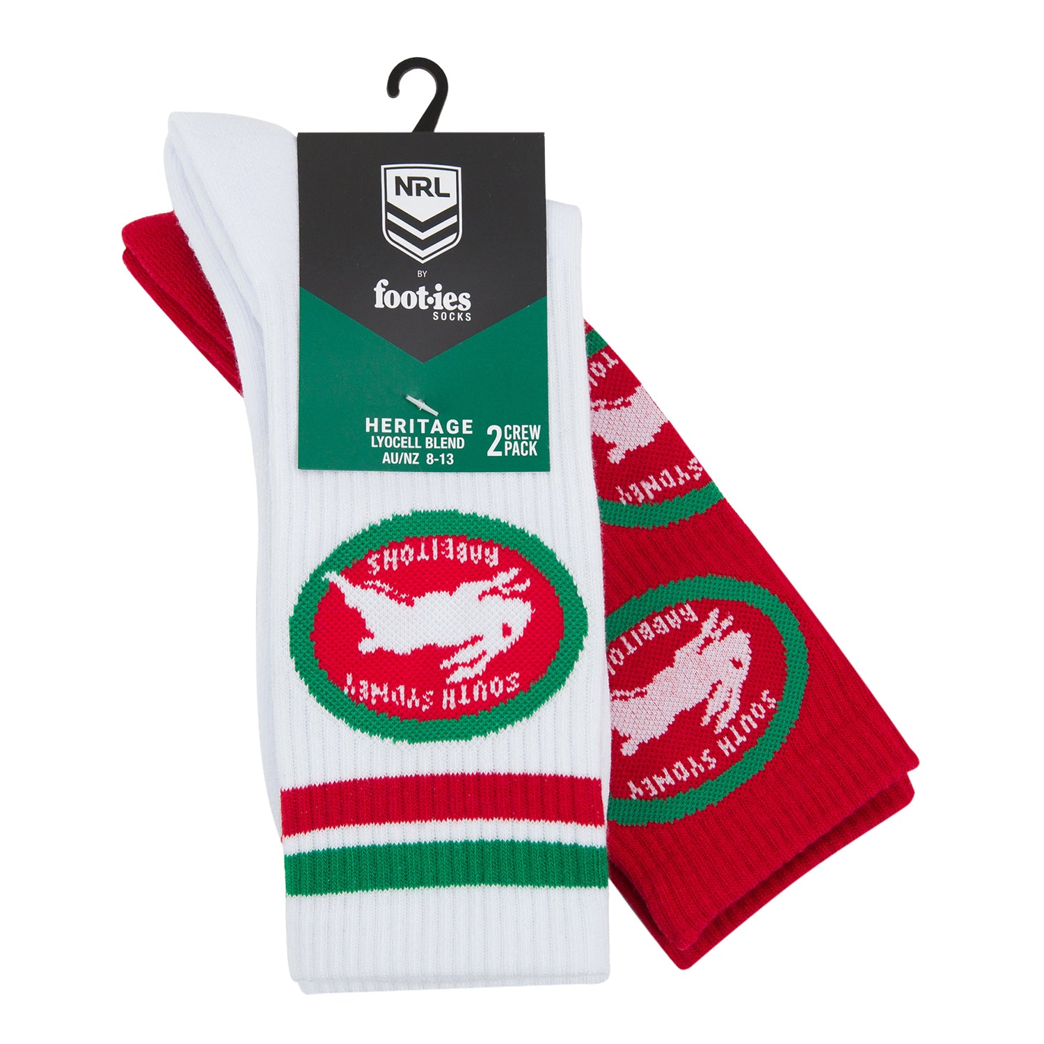 South Sydney Rabbitohs Retro Sneaker Sock 2 Pack - View 1