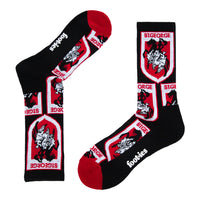 St George Illawarra Dragons Retro Sneaker Sock 2 Pack