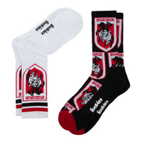 St George Illawarra Dragons Retro Sneaker Sock 2 Pack