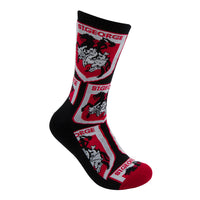 St George Illawarra Dragons Retro Sneaker Sock 2 Pack