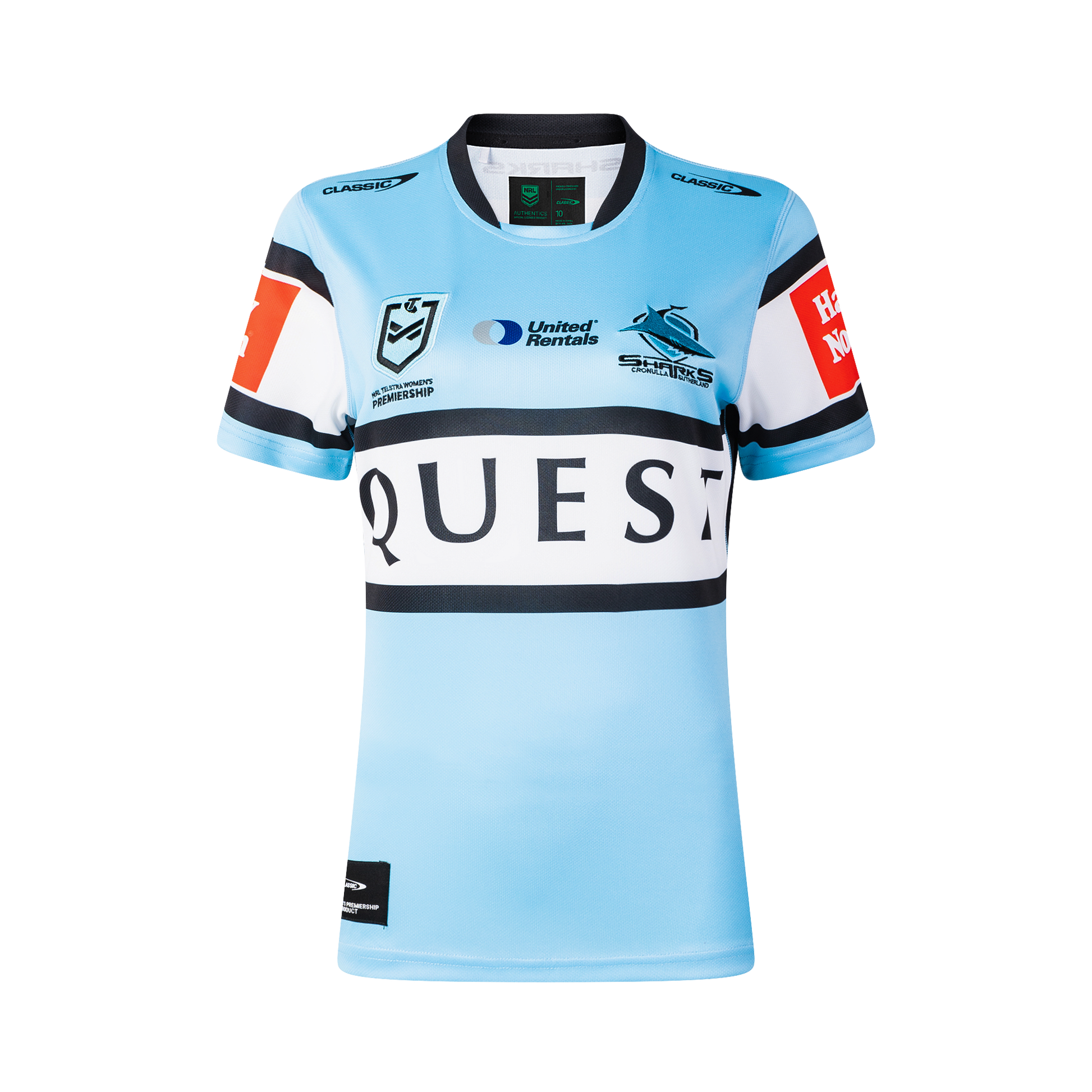 Cronulla-Sutherland Sharks NRLW Womens 2025 Home Jersey - View 1