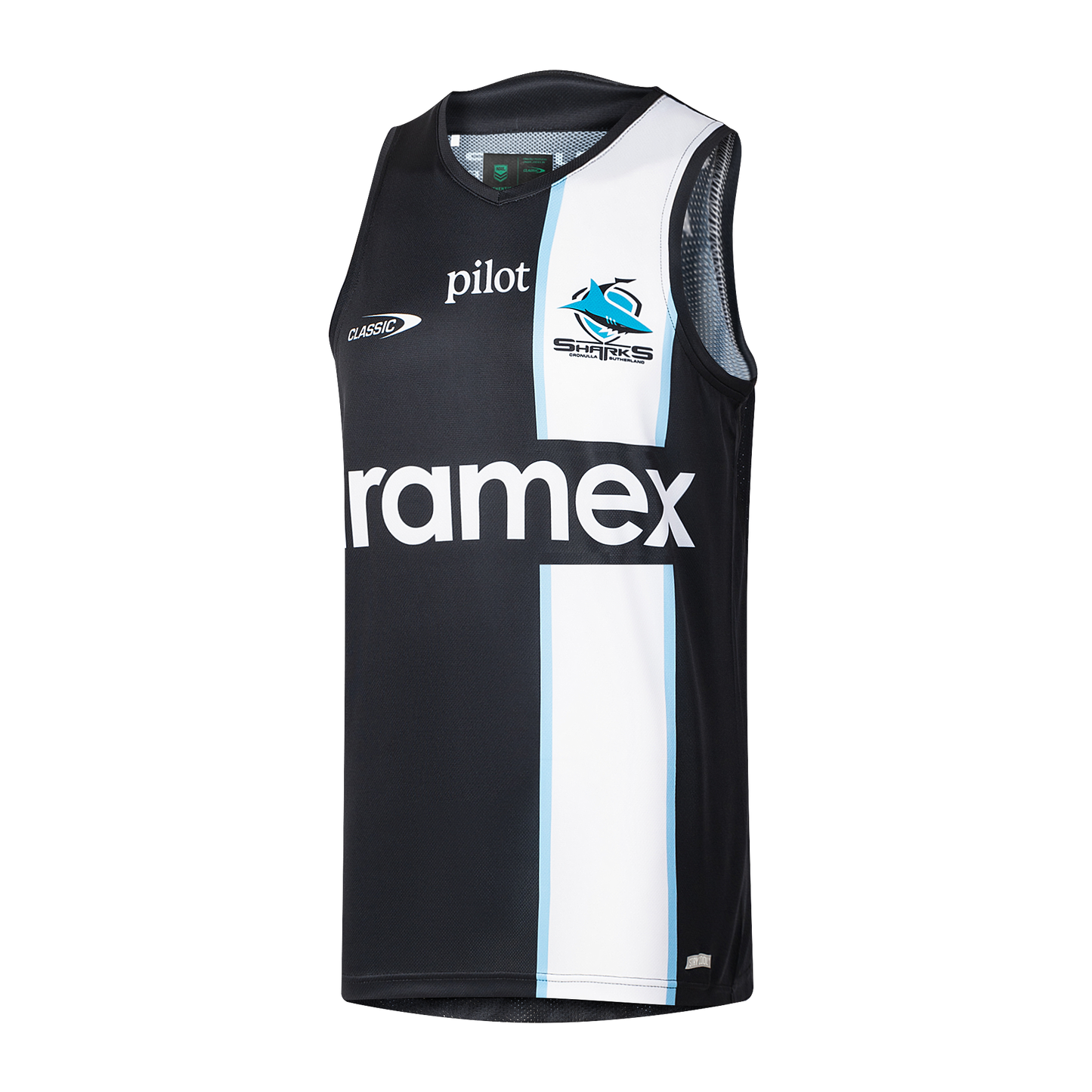 Cronulla Sharks Mens 2026 Pro Training Singlet Black