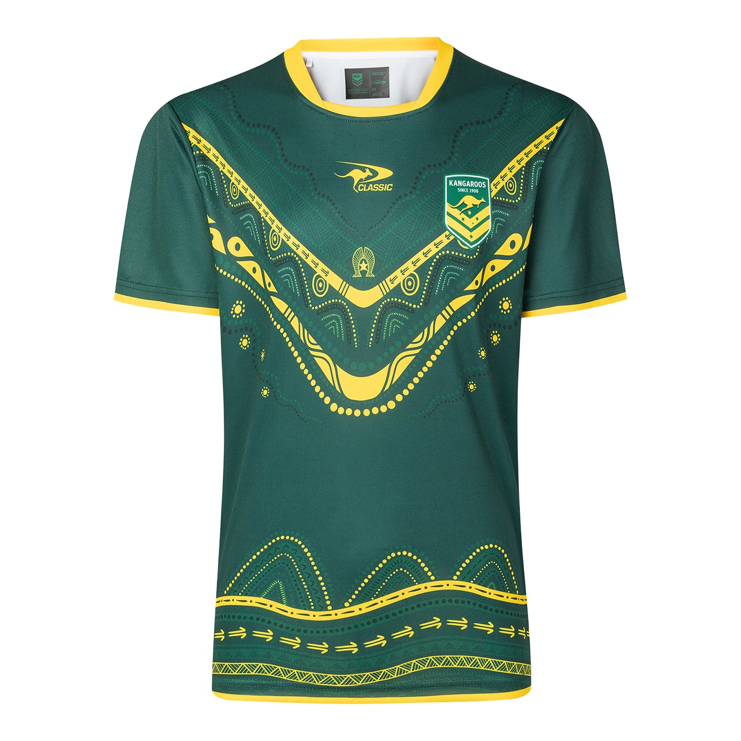 Men's Australian Kangaroos 2025 Third Authentic Indigenous Training Shirt Men's Australian Kangaroos 2025 Third Authentic Indigenous Training Shirt