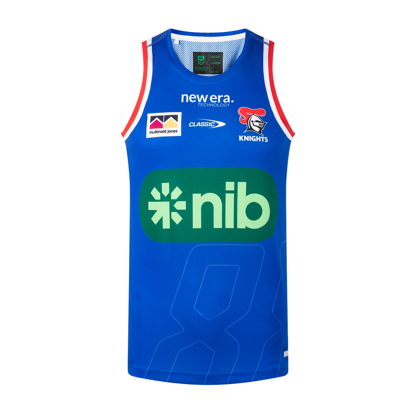 Newcastle Knights Mens 2026 Pro Training Singlet Blue