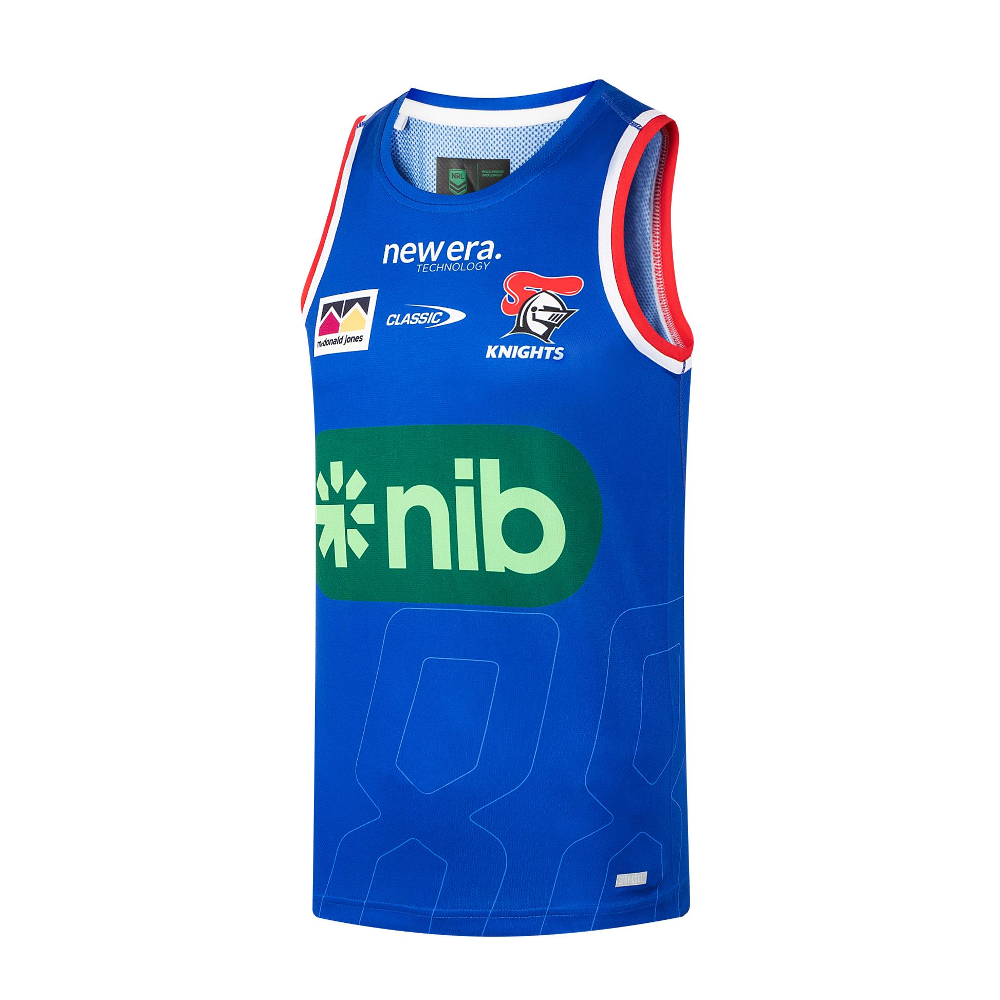Newcastle Knights Mens 2026 Pro Training Singlet Blue - View 2