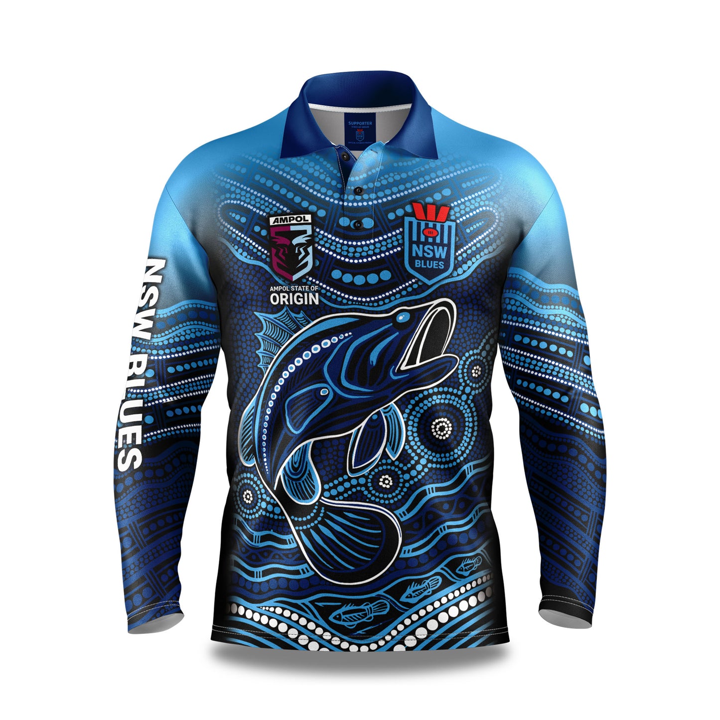 NSW Blues 'Jumping Barra' Fishing Shirt