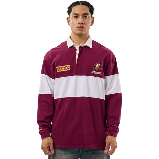 QLD Maroons Mens Paneled Rugby Top - View 1