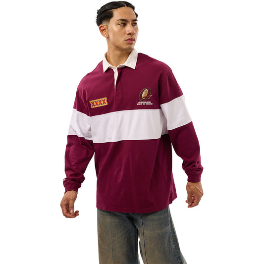 QLD Maroons Mens Paneled Rugby Top - View 2