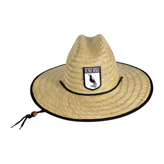 Magpies Adult Retro Straw Hat - View 1
