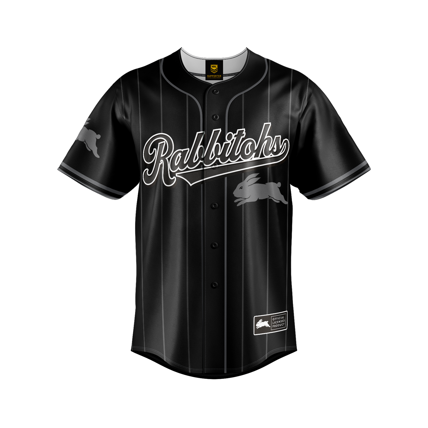 South Sydney Rabbitohs Adult Blackout Baseball Shirt