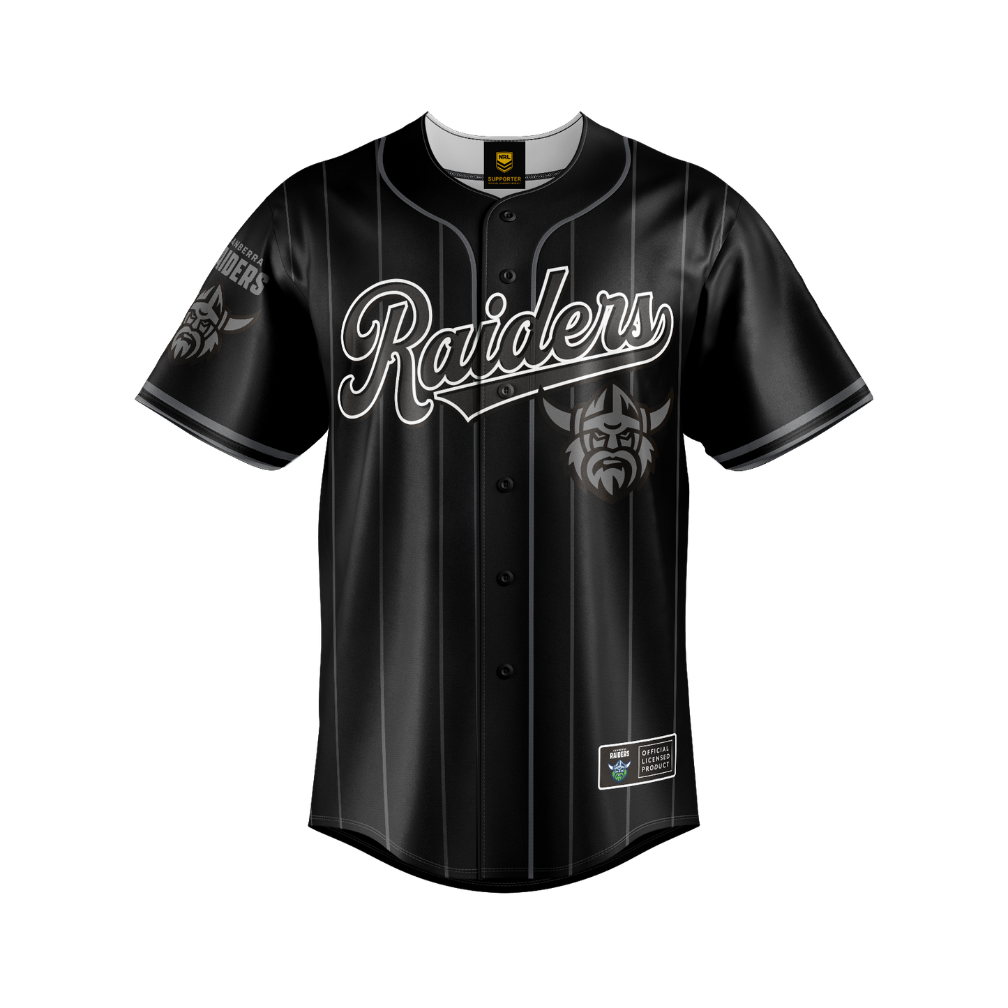 Canberra Raiders Adult Blackout Baseball Shirt