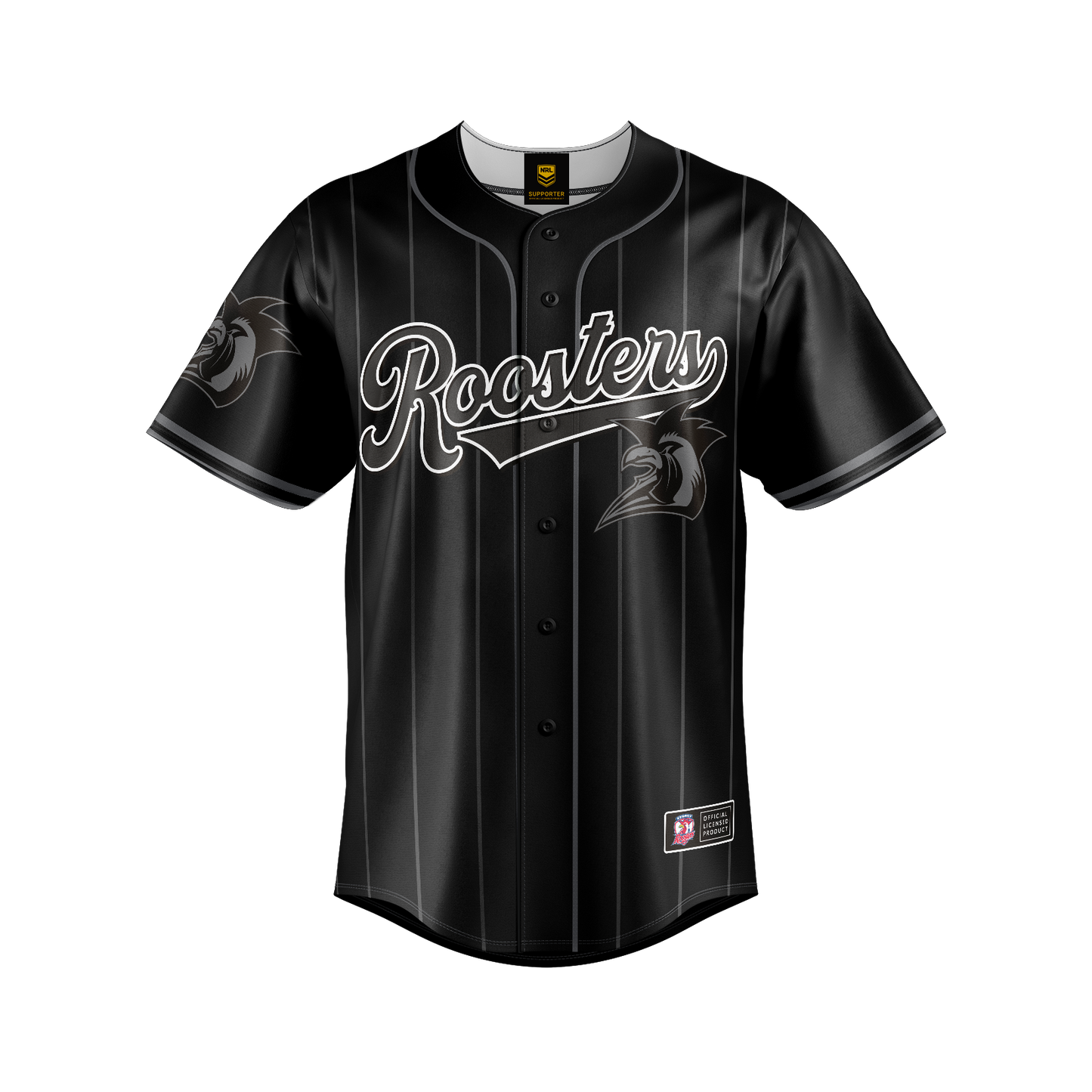 Sydney Roosters Adult Blackout Baseball Shirt