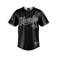 Cronulla-Sutherland Sharks Adult Blackout Baseball Shirt