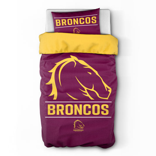 Brisbane Broncos Quilt Cover Set Single - View 1