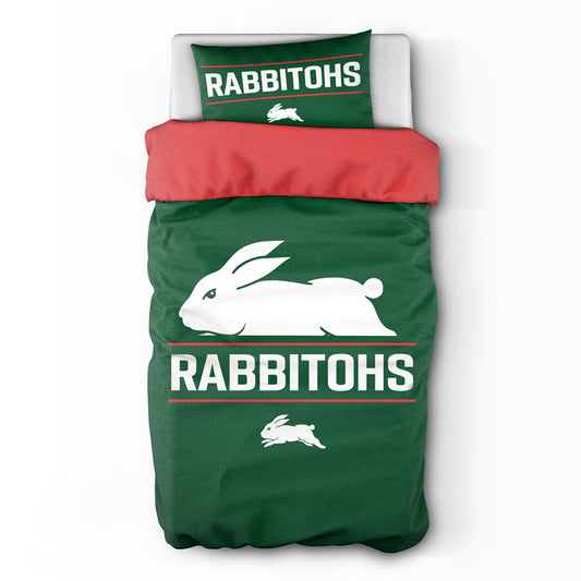 South Sydney Rabbitohs Quilt Cover Set Single - View 1