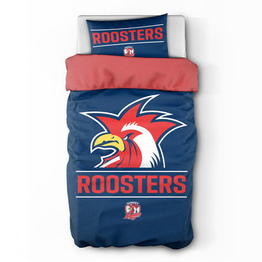 Sydney Roosters Quilt Cover Set Single - View 1