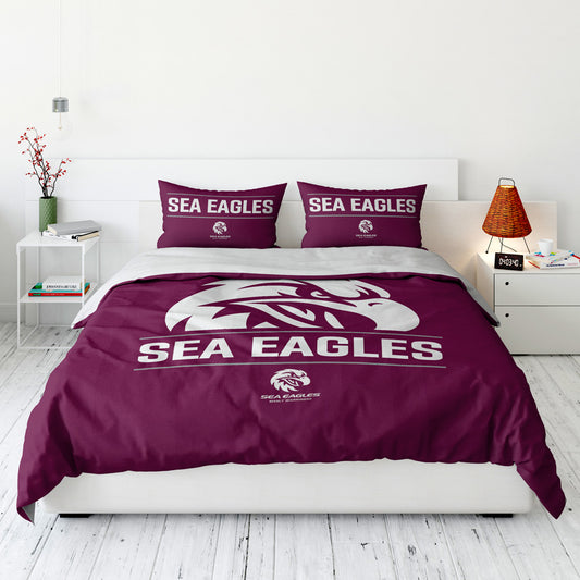 Manly Warringah Sea Eagles Quilt Cover Set Queen - View 1