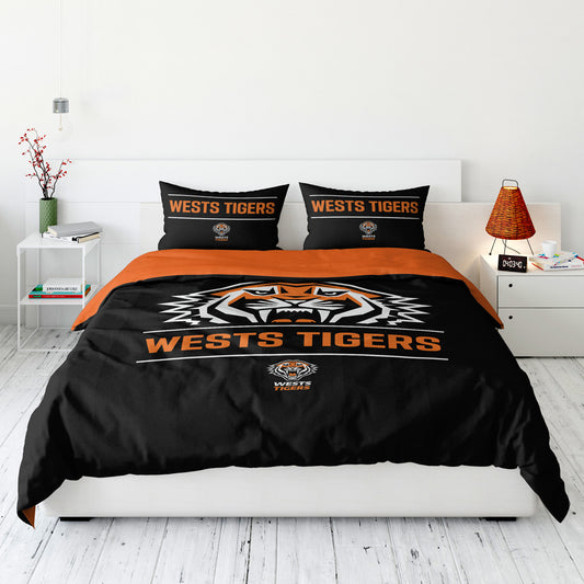 Wests Tigers Quilt Cover Set Queen - View 1