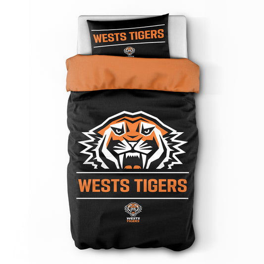 Wests Tigers Quilt Cover Set Single - View 1