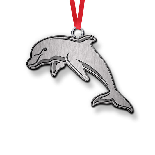 Dolphins Xmas Metal Ornament