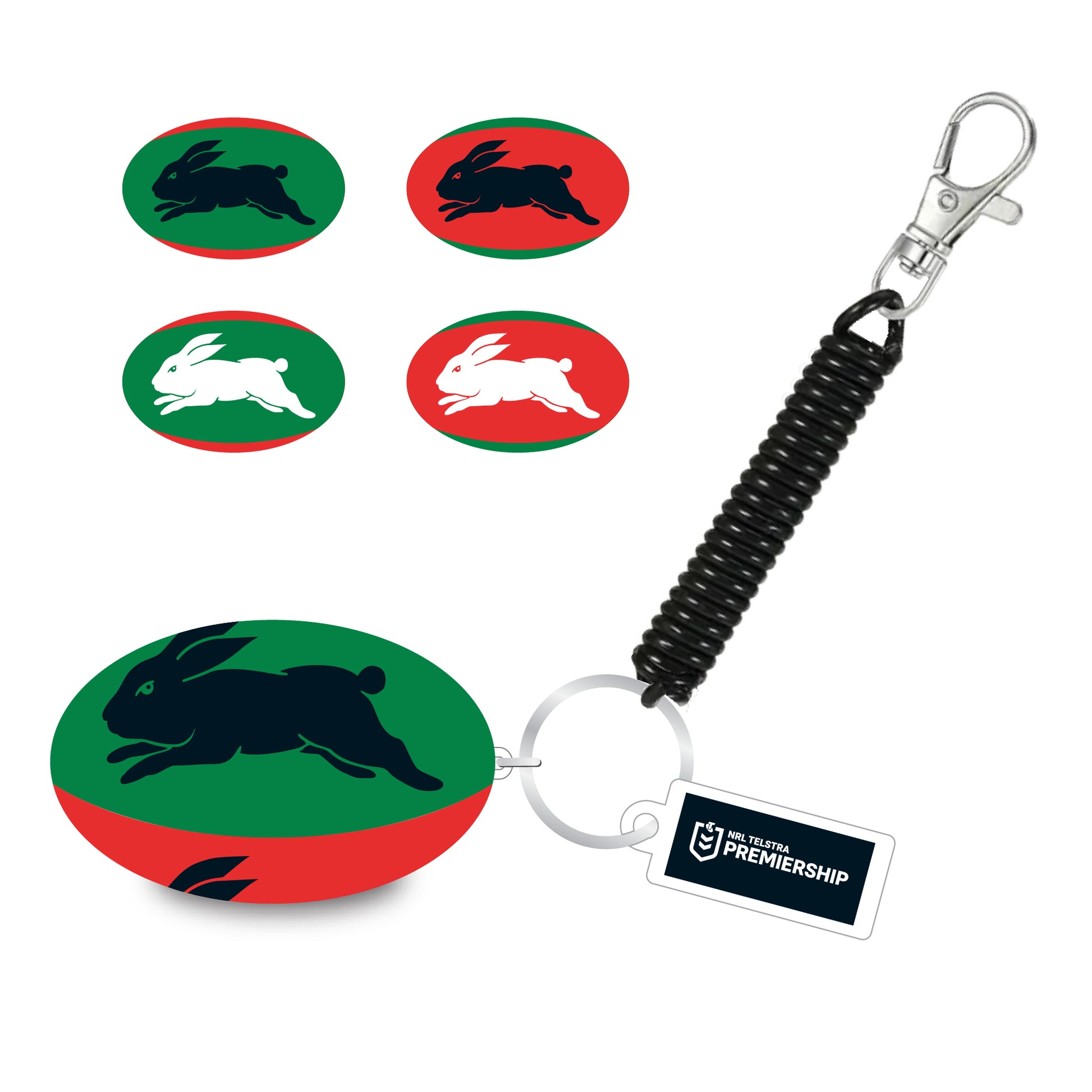 South Sydney Rabbitohs Bungee Ball Keyring - View 1