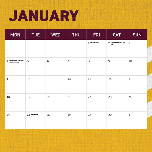 Brisbane Broncos 2027 Calendar - View 2
