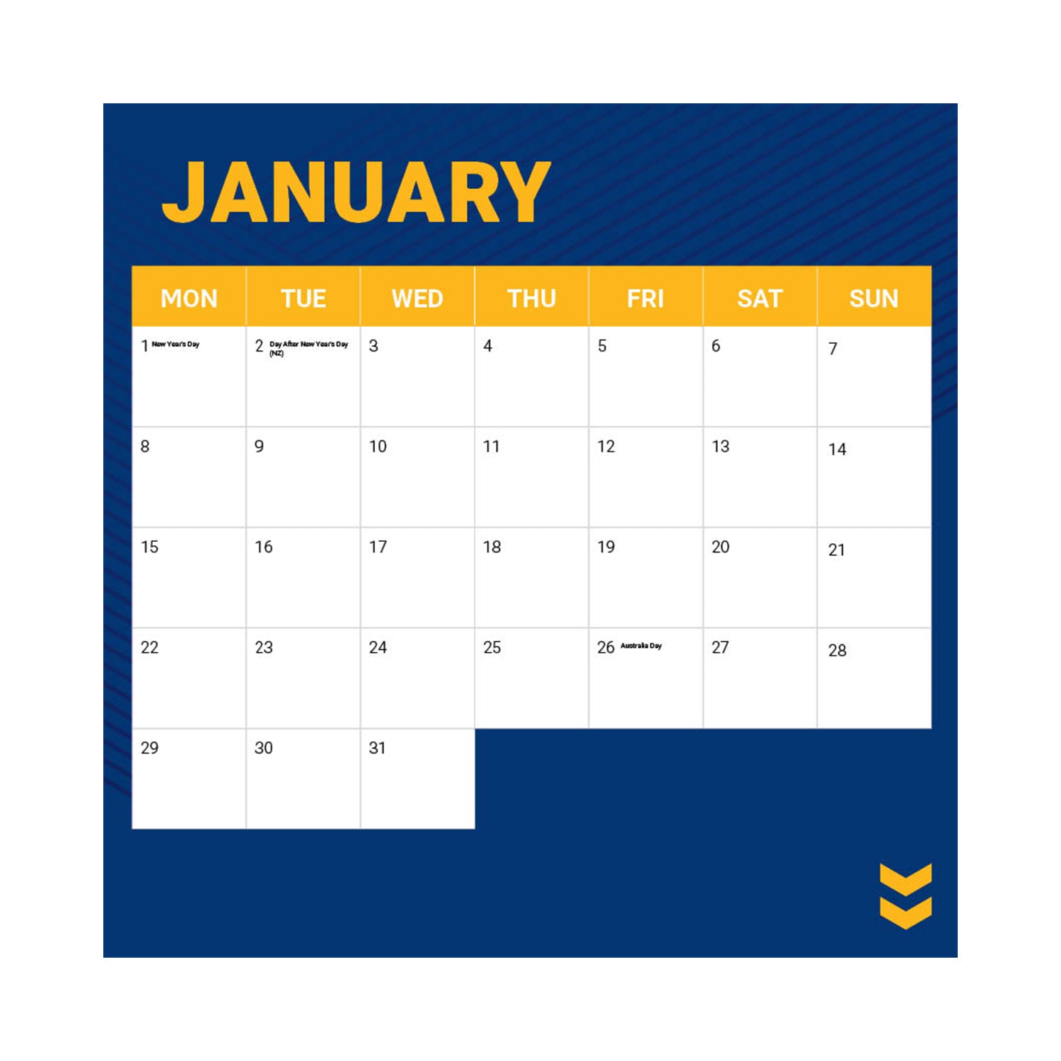 Parramatta Eels 2024 Calendar