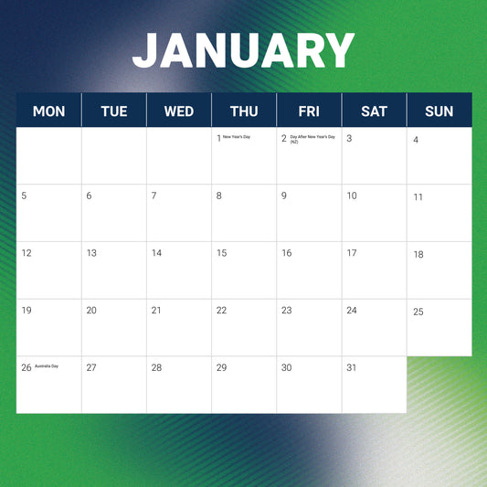 Canberra Raiders 2026 Calendar - View 2