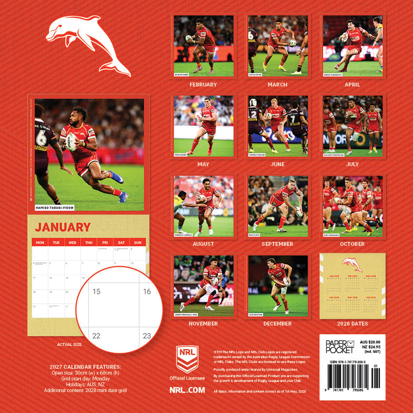 Dolphins 2027 Calendar - View 4