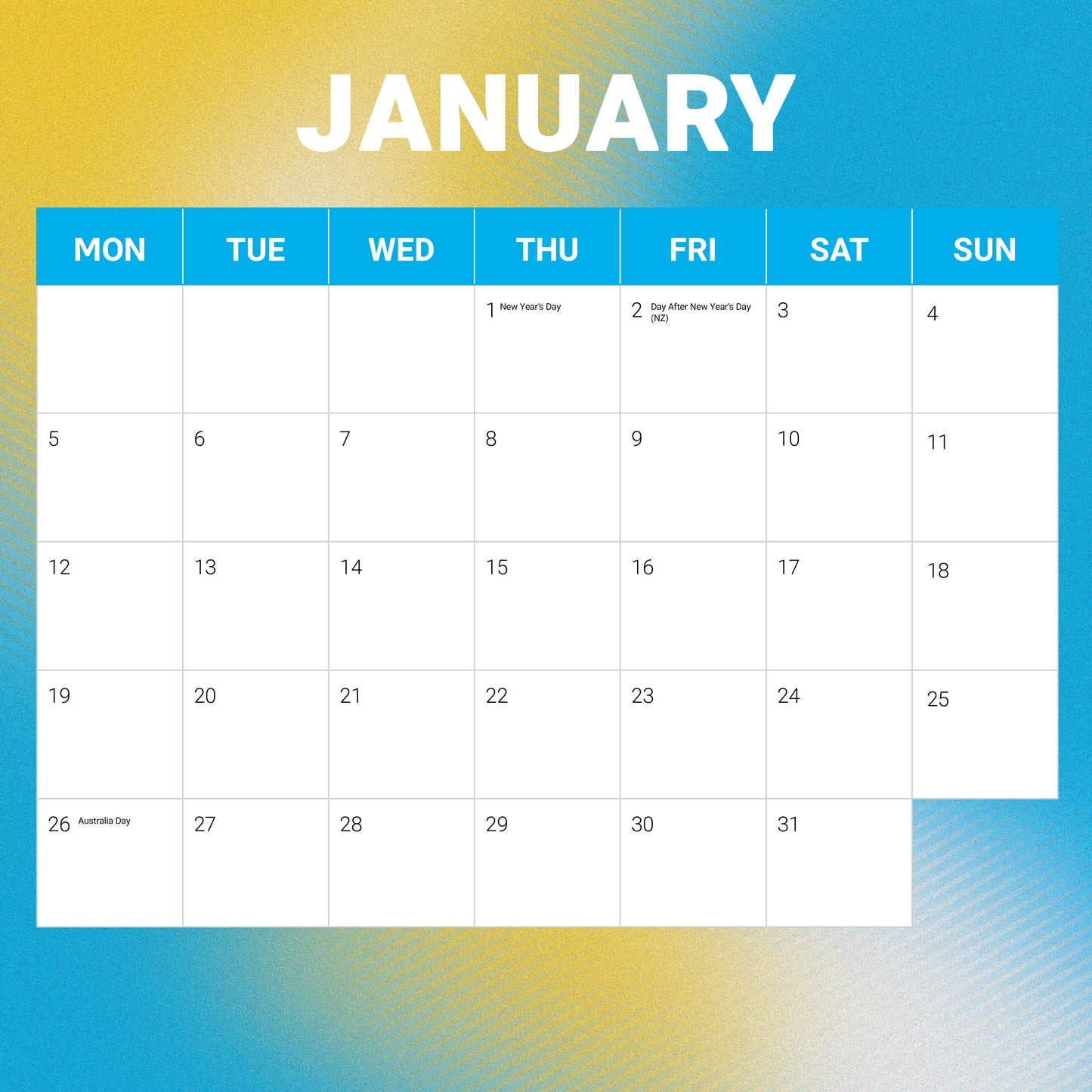Gold Coast Titans 2026 Calendar