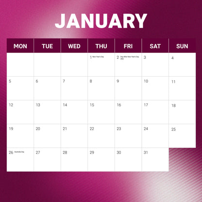 Manly Warringah Sea Eagles 2026 Calendar - View 3