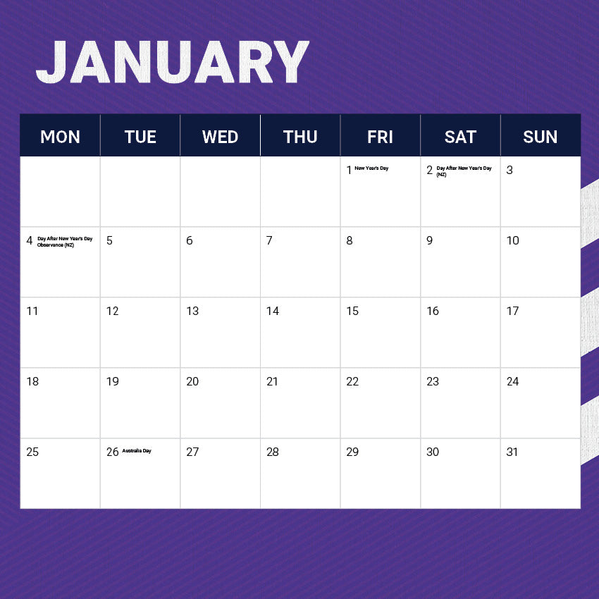 Melbourne Storm 2027 Calendar