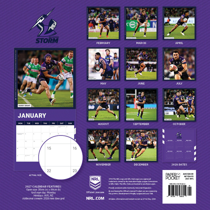 Melbourne Storm 2027 Calendar - View 4