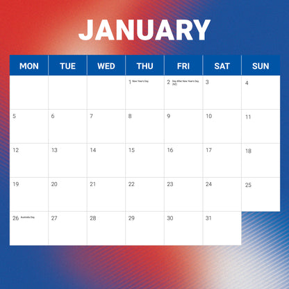 Newcastle Knights 2026 Calendar - View 3