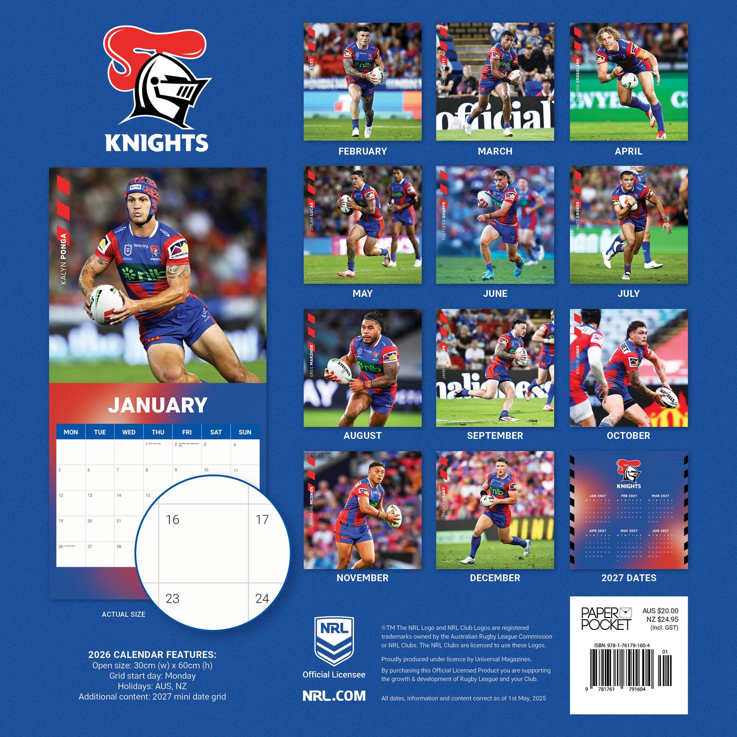 Newcastle Knights 2026 Calendar