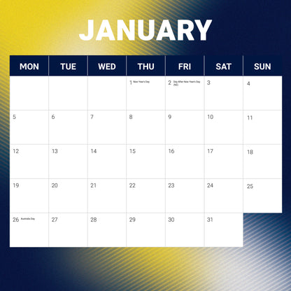 North Queensland Cowboys 2026 Calendar - View 3