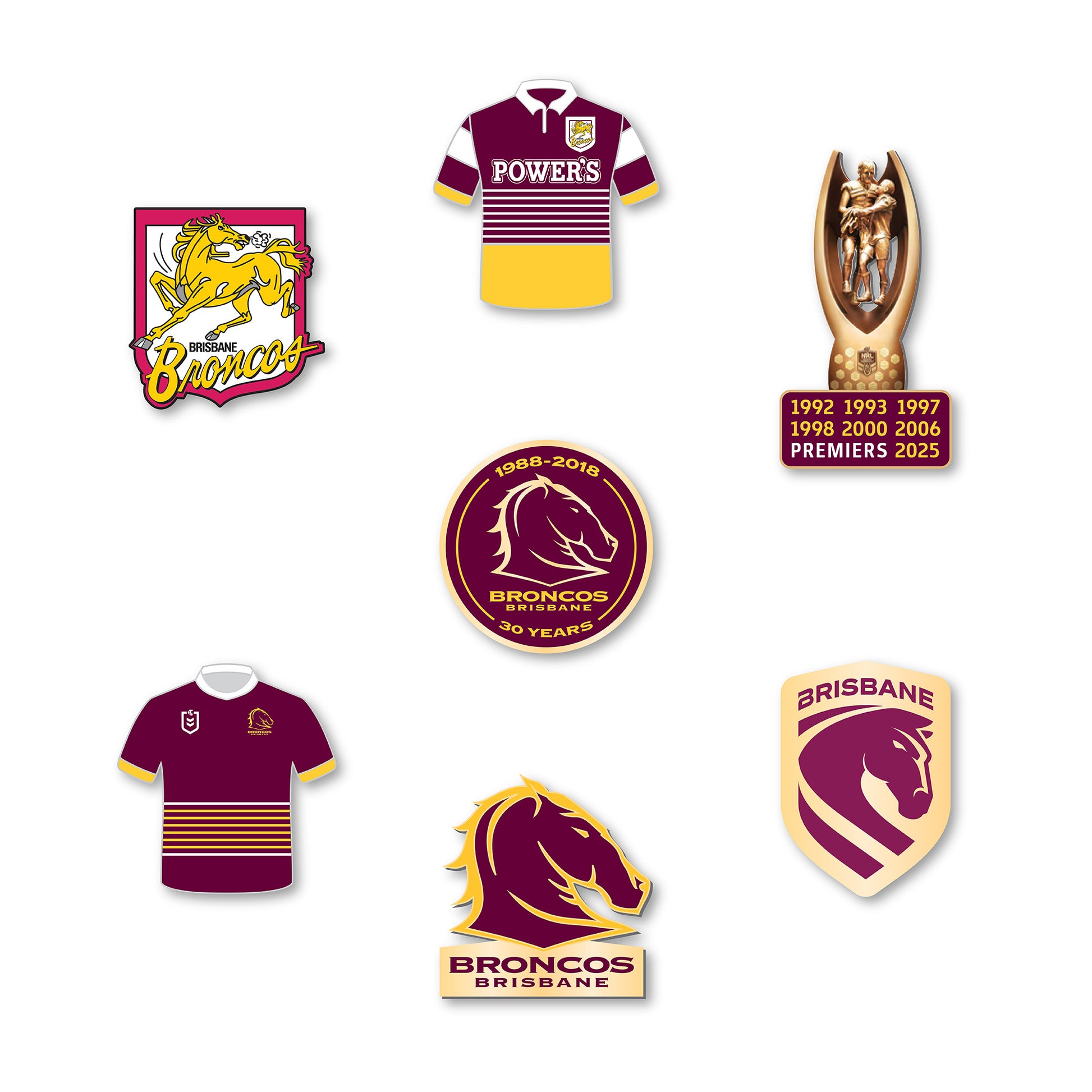 Brisbane Broncos Logo Pin Set - View 1