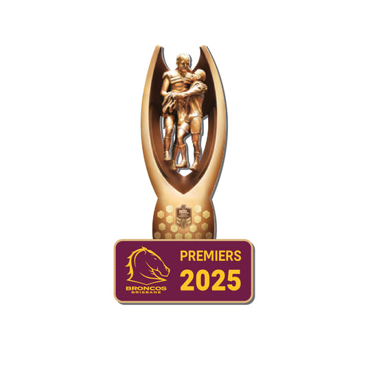 Brisbane Broncos 2025 Premiers 3D Trophy Pin - View 1