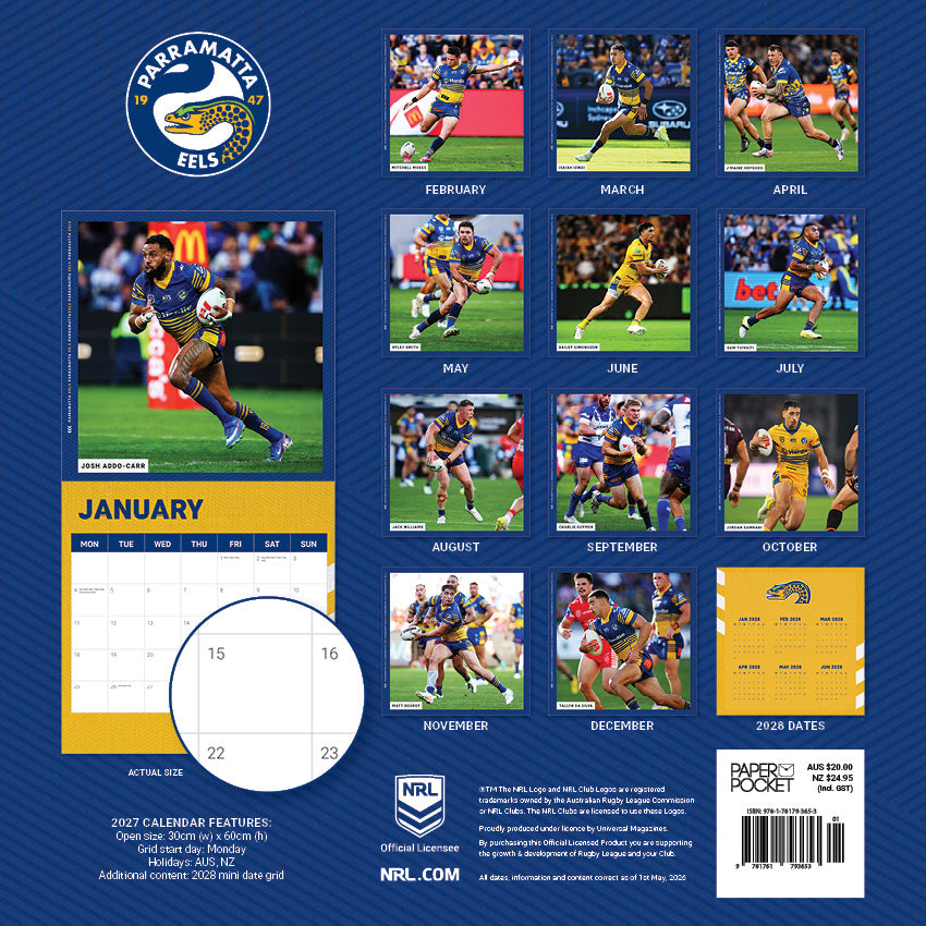 Parramatta Eels 2027 Calendar